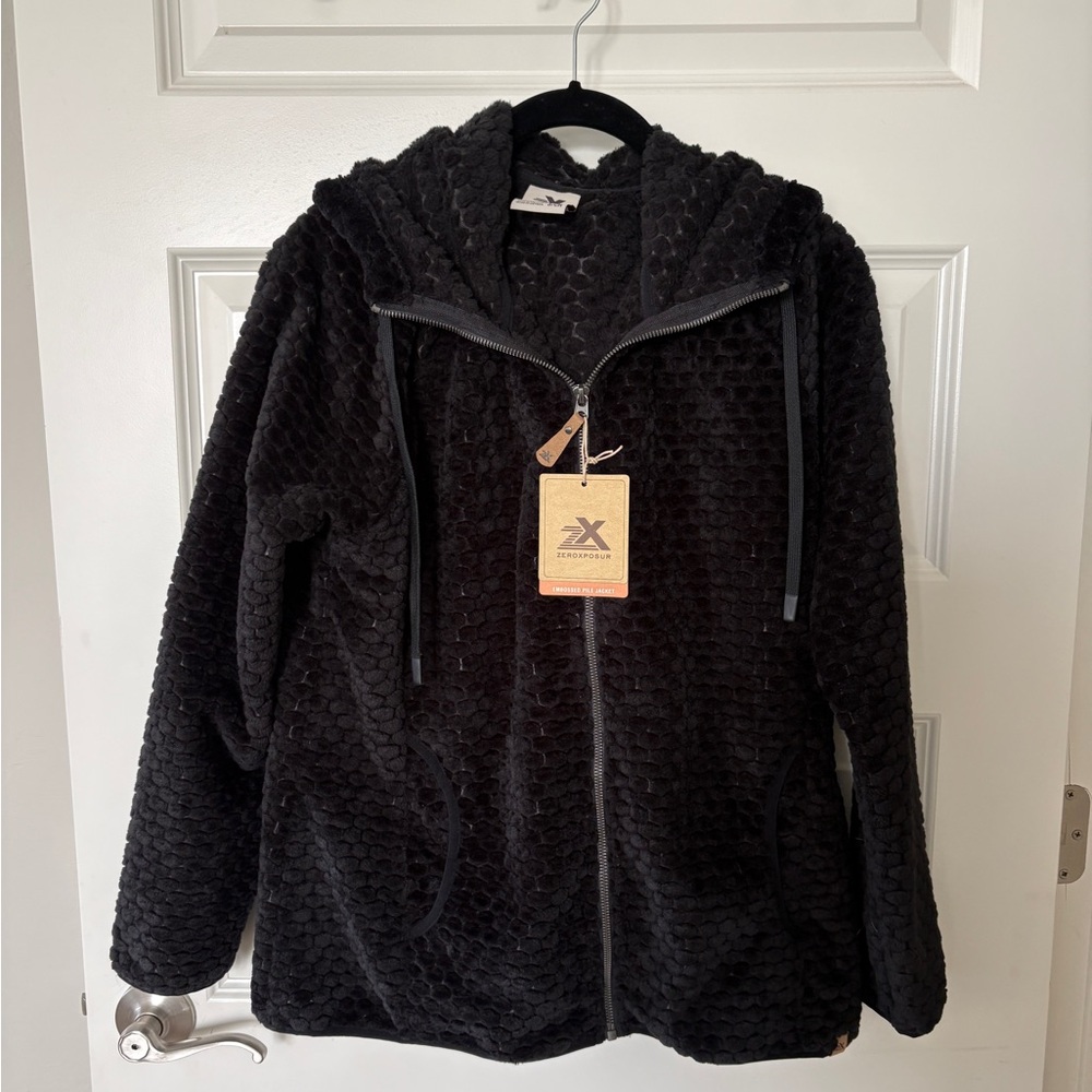 ZeroXposur Women's Black Fleece Hooded Jacket